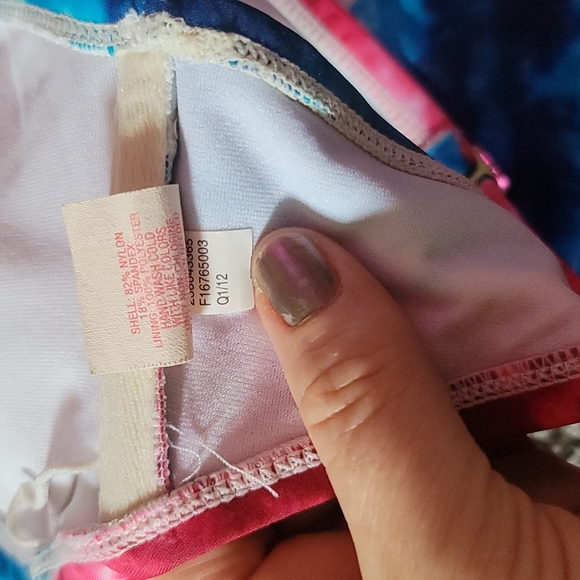 STUNNING vintage tied dyed USA RED WHITE BLUE STRAPLESS bikini - Picture 5 of 5